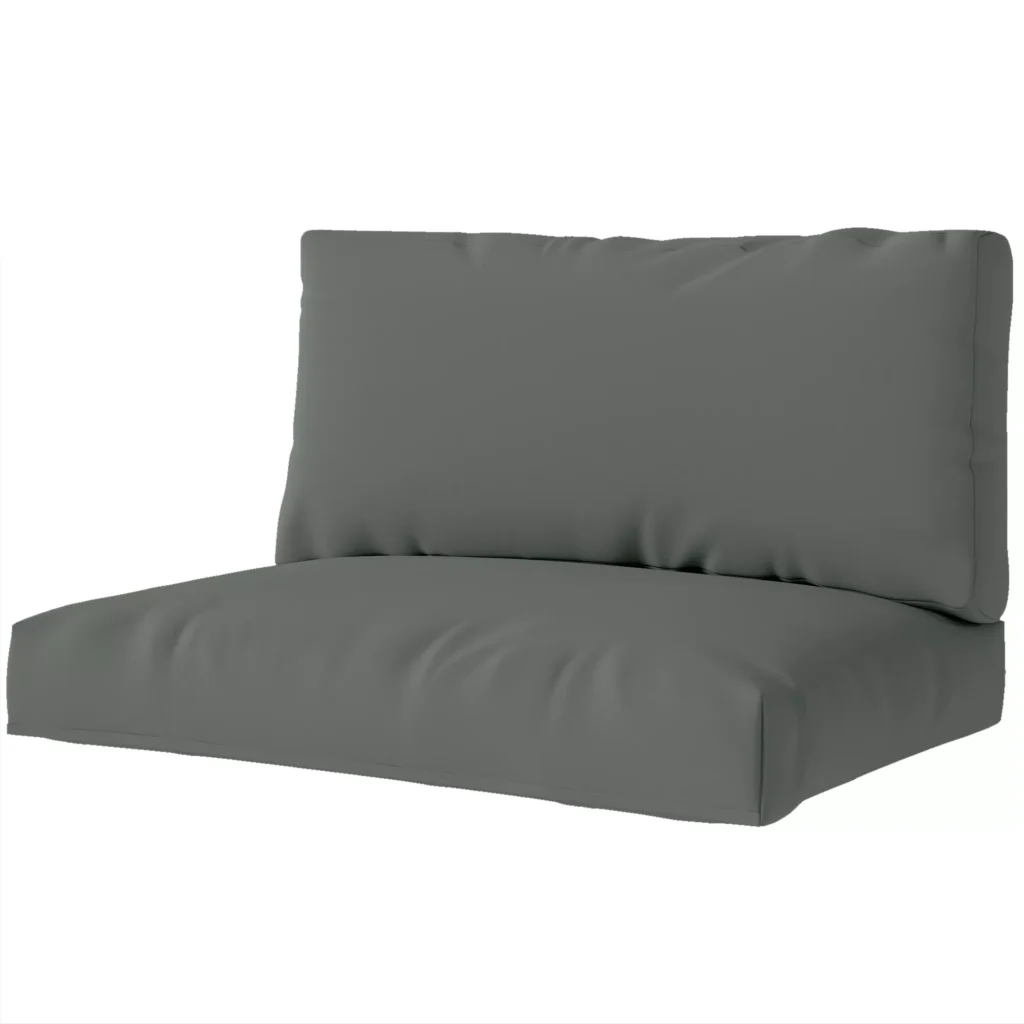 2 lauko pagalvėlių rinkinys paletėms 120 x 80 x 20 cm, Tamsiai pilka