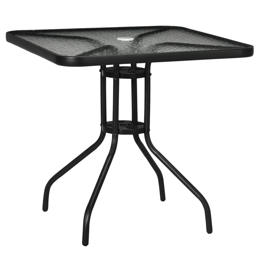 Lauko stalas su skyle skėčiui 76x76 cm
