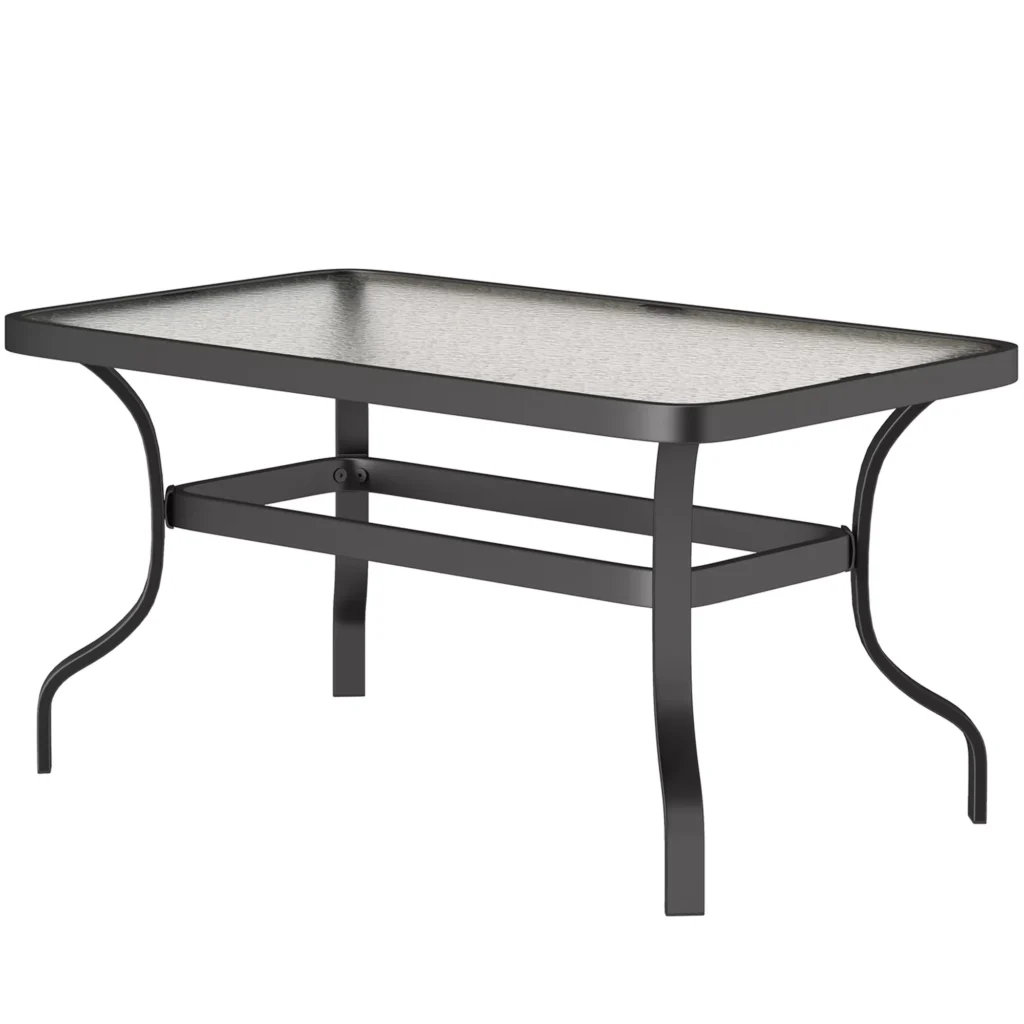 Lauko kavos staliukas iš grūdinto stiklo 95x55 cm, juodas