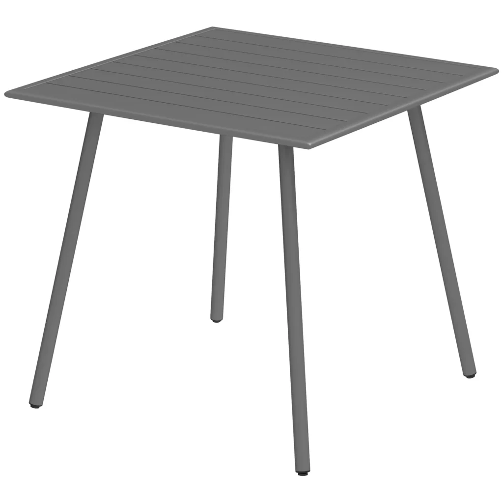 Sodo stalas iš plieno 80 x 80 x 74 cm, pilkas