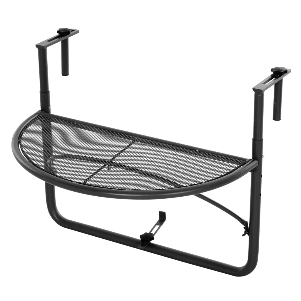 Pusapvalis balkono staliukas, reguliuojamo aukščio, metalinis Ø30cm