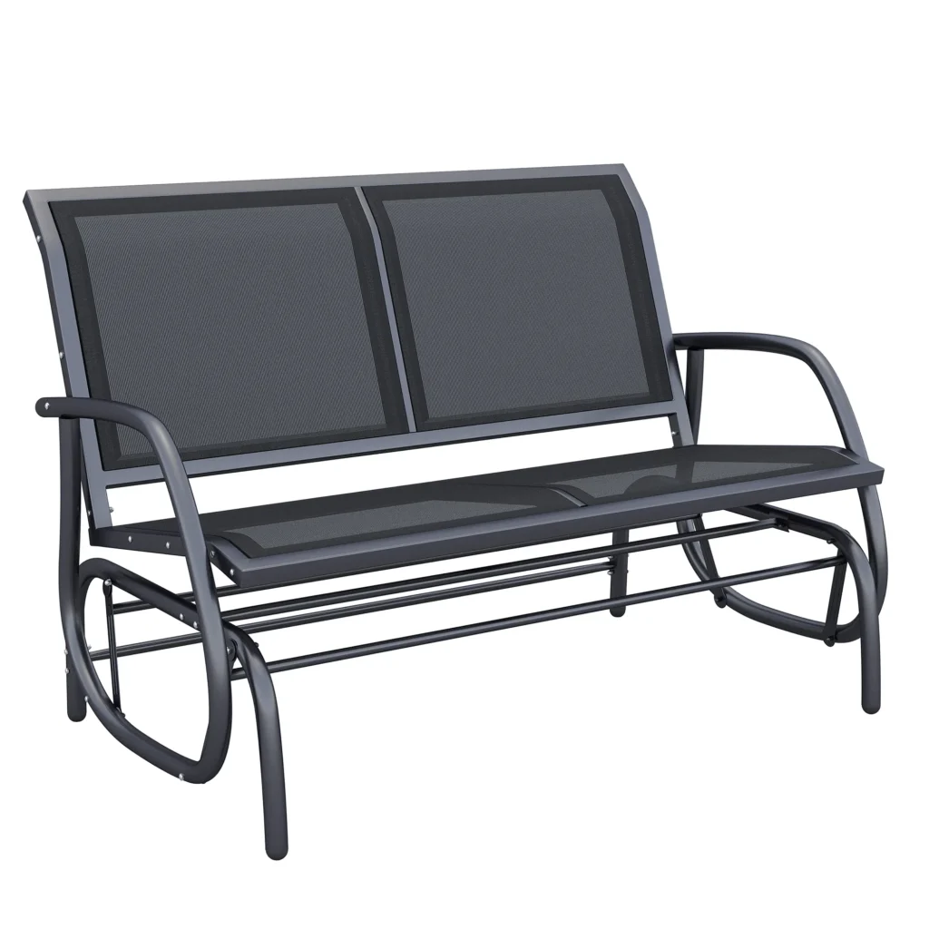 Metalinis supamasis lauko suoliukas, sodo sūpynės 2 sėdimų vietų  120 x 70 x 88 cm
