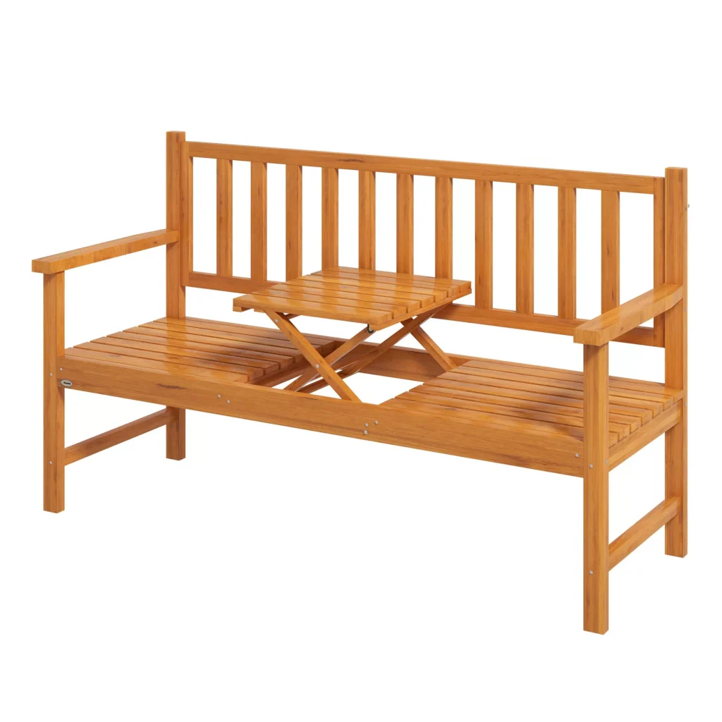 Sodo suoliukas su integruotu staliuku iki 280 kg, 153x56x91cm
