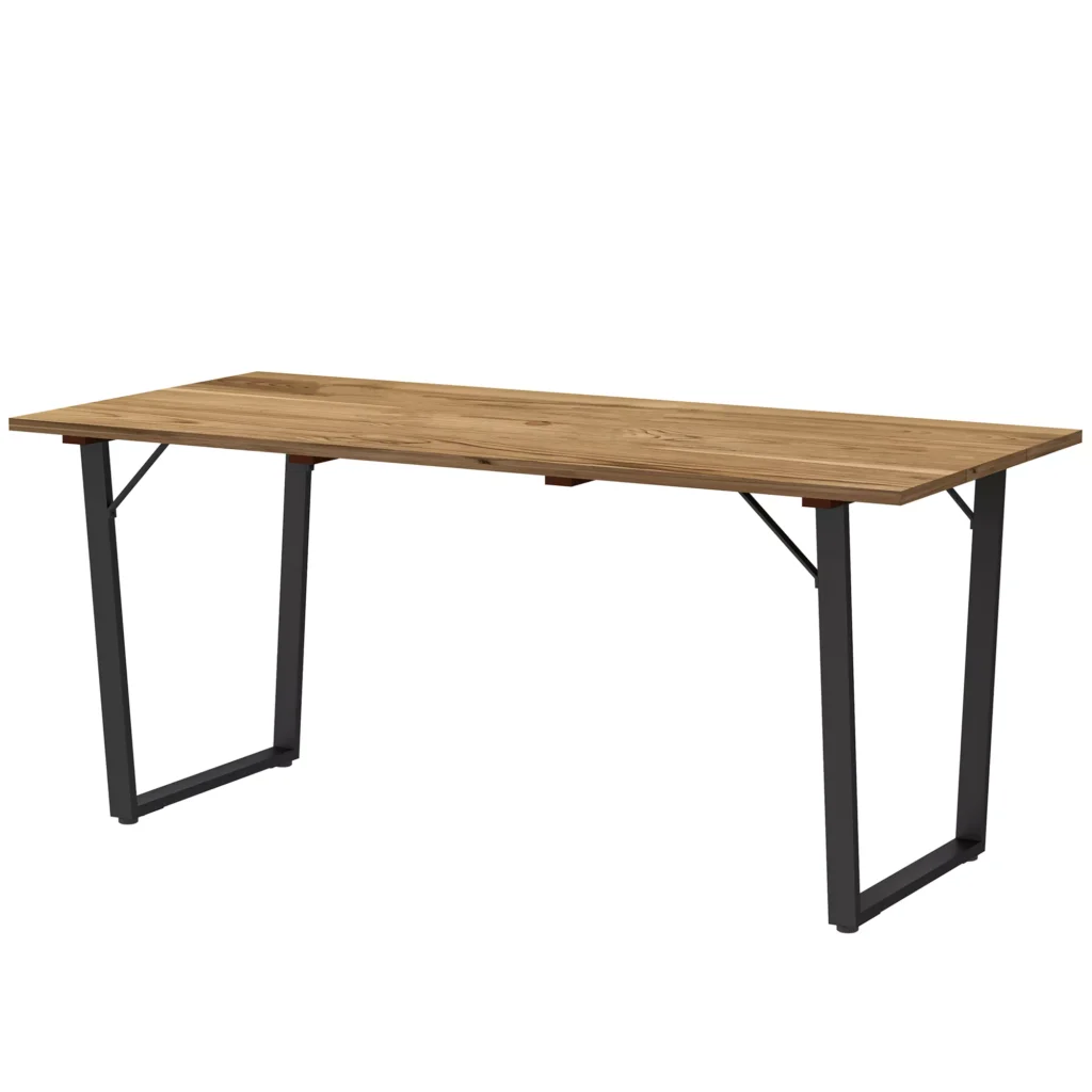 Outsunny medinis sodo stalas 175x80 cm Atsparus oro sąlygoms balkono stalas su skėčio anga furšetiniam stalui stovyklavimo stalui 6 asmenims terasos stalas lauko valgomojo stalas sodui, terasai, balkonui ruda