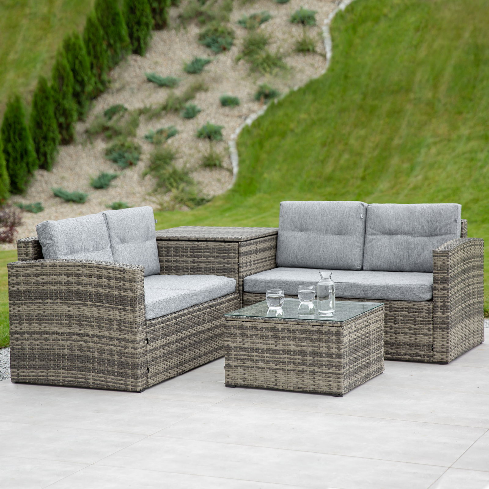 Lauko baldų komplektas PATIO Florence, pilkas