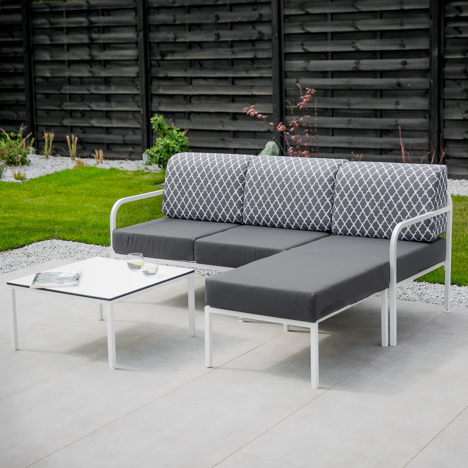 Lauko baldų komplektas PATIO Agat L124-06EB, pilkas