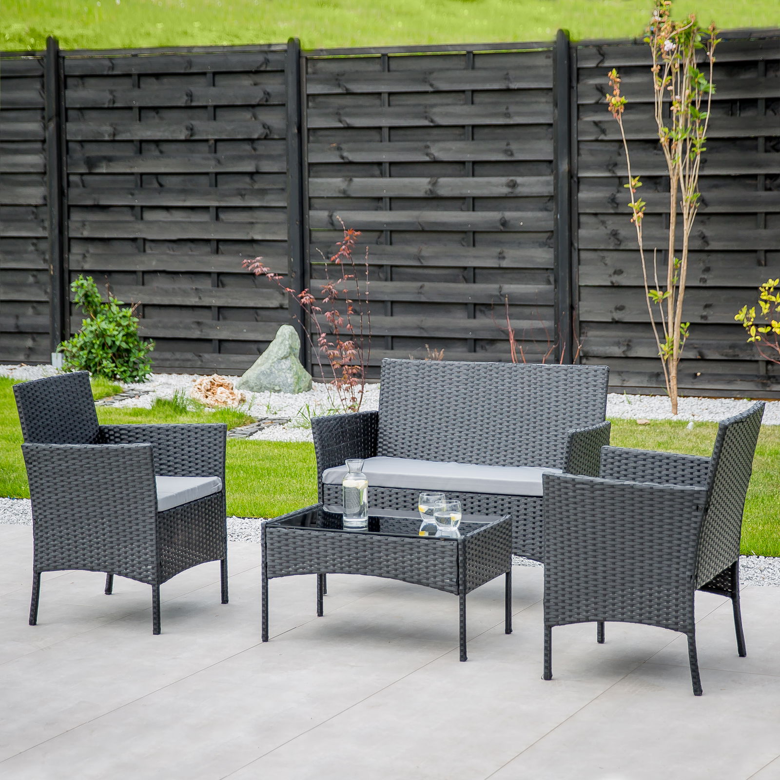 Lauko baldų komplektas PATIO Edwige, juodas