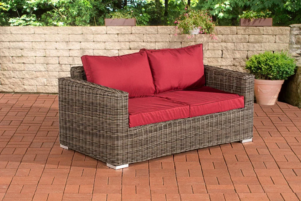 2er-Sofa Bilbao / Mediena Rubinrot