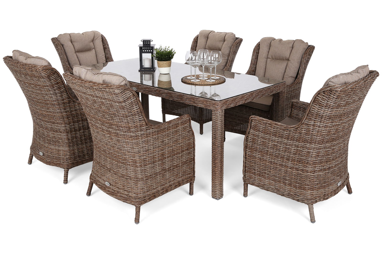 Lauko baldų komplektas Bristol 180 cm, ruda