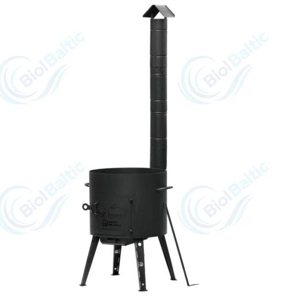 Krosnelė kazanui su kaminu 12 L, storis 2 mm