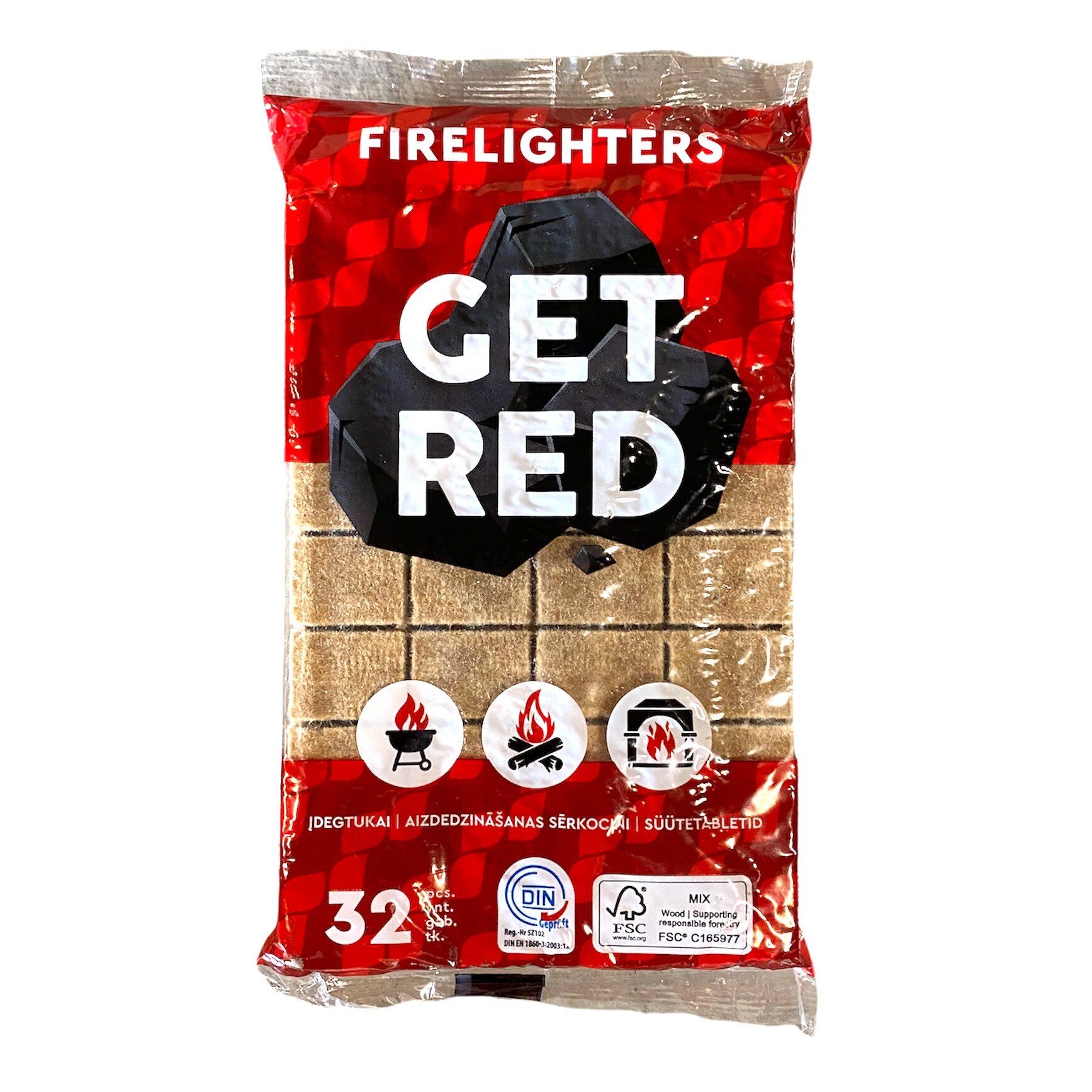 Ugnies įdegtukai GET RED, 32 vnt.