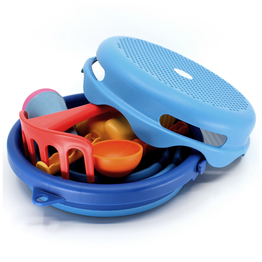 Smėlio žaislų rinkinys 7-in-1 compacToys, mėlynas