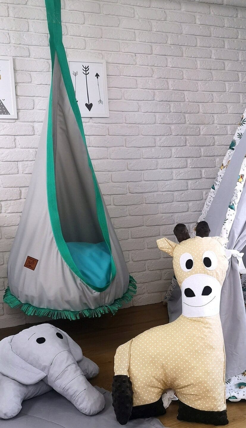 Supynė "Kokonas" Tinka Lauke ir Namie, Boho Stiliaus Su Kutais Žalia