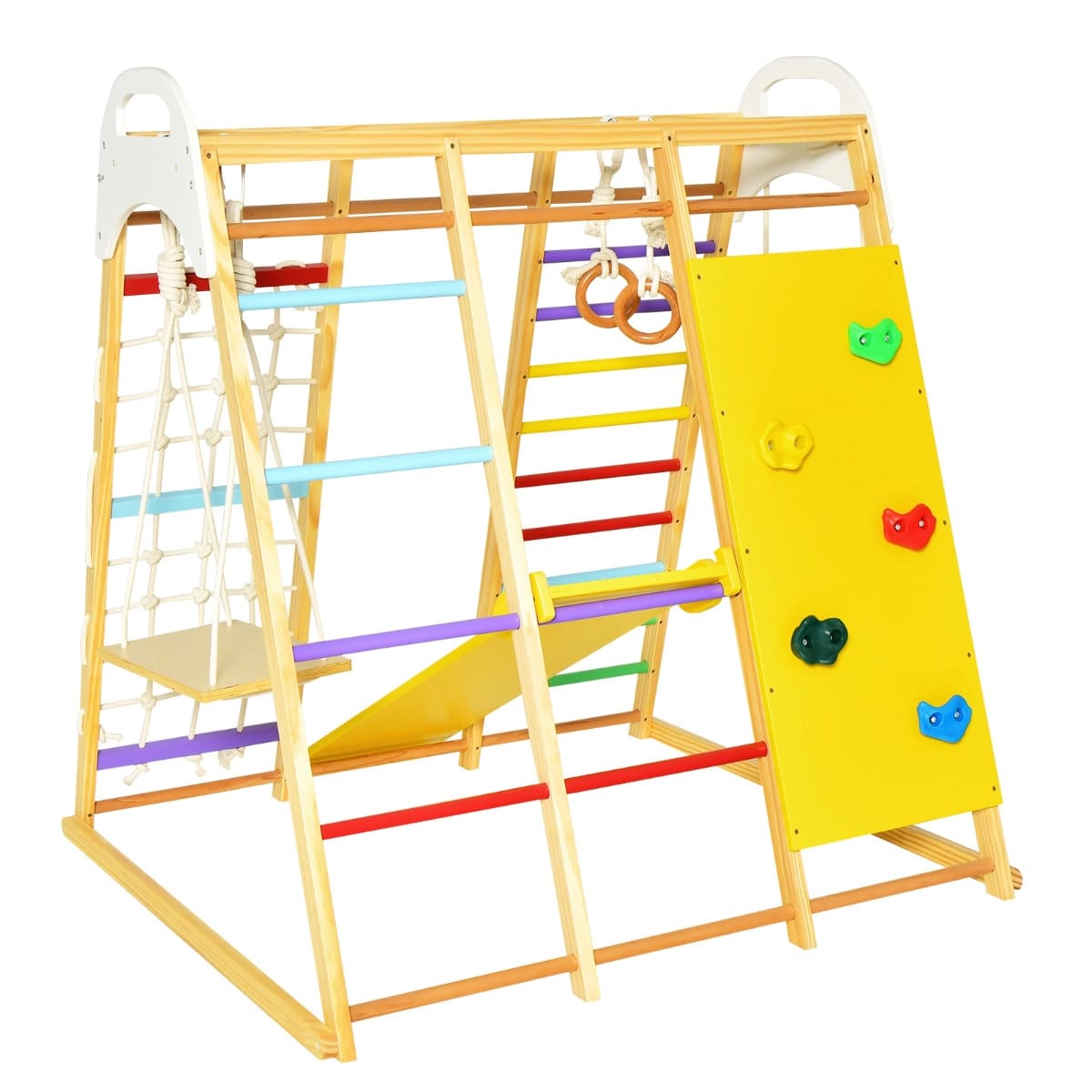 8in1 Medinė Montessori Žaidimų Aikštelė, Spalvota