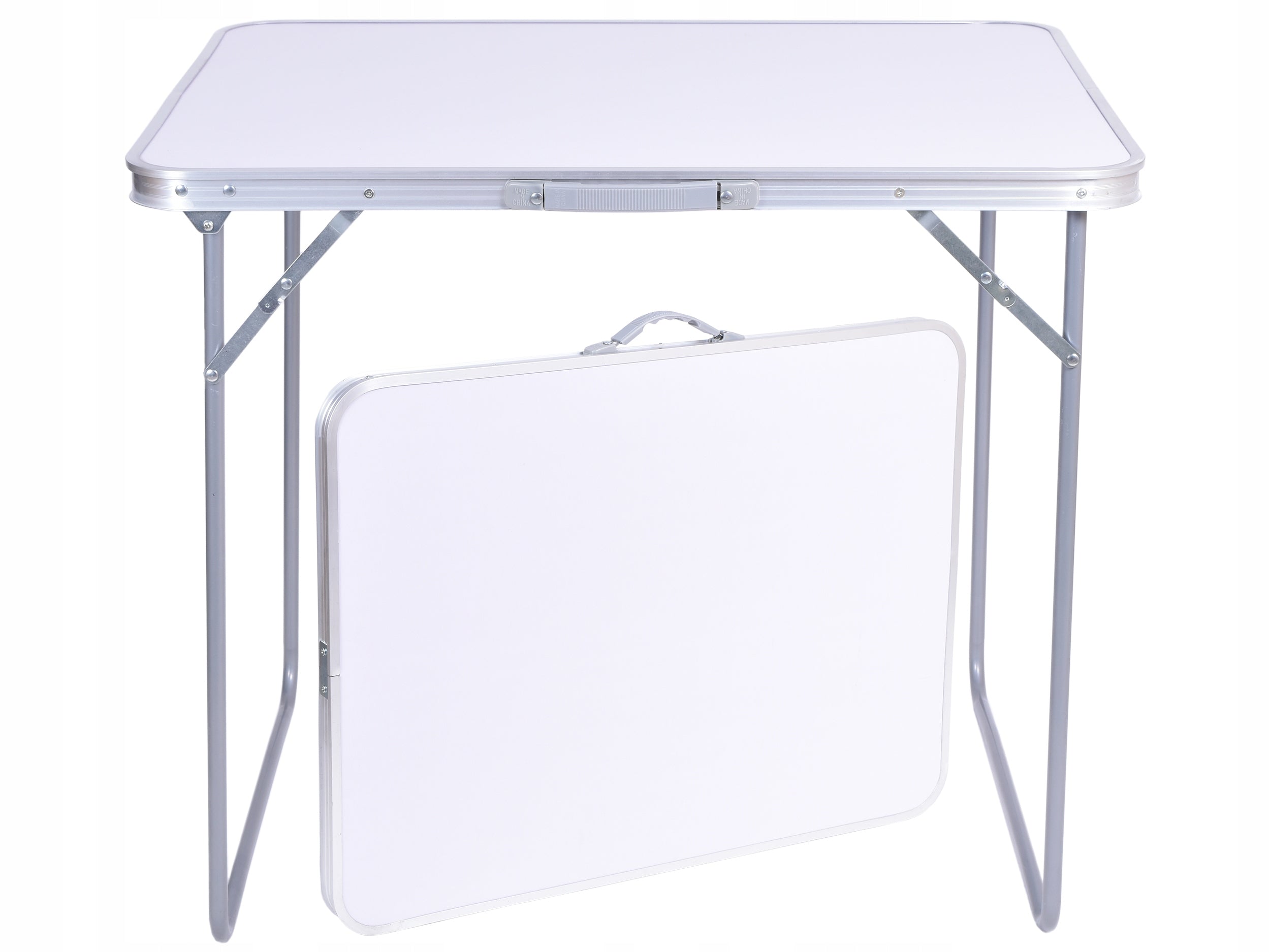 Baltas sulankstomas turistinis stalas 80x60x70cm