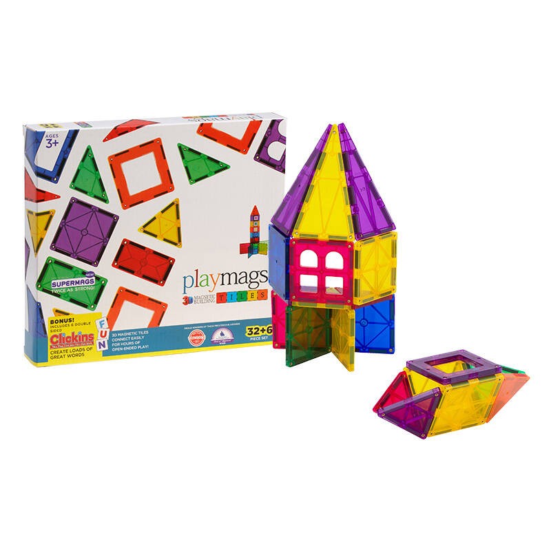 Magnetinės plytelės 3D Playmags 165 - 32 vnt. rinkinys