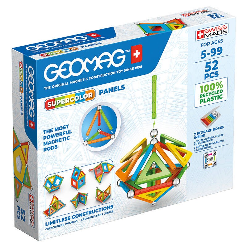 Magnetinės supercolor plokštės Perdirbti blokai 52 vienetai GEOMAG GEO-378