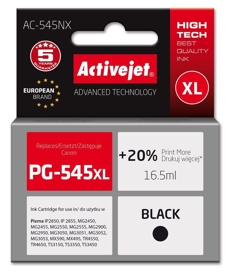 Toneris ACTIVEJET Canon AC-545NX suderinama su PG-545XL,juodas