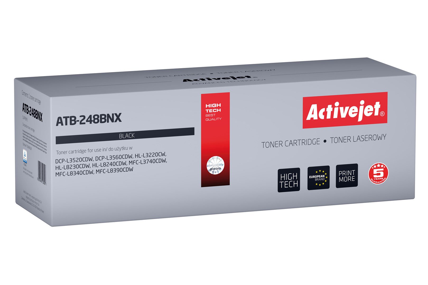 Activejet ATB-248BNX toneris Brother spausdintuvams; pakaitinis Brother TN248XLBK; Supreme