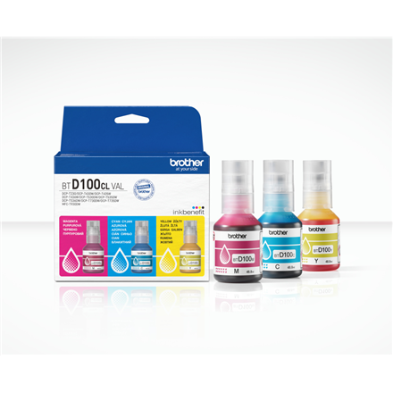 Toneris Brother BTD100CLVAL  Multipack Ink Bottles  Magenta, Cyan, Yellow
