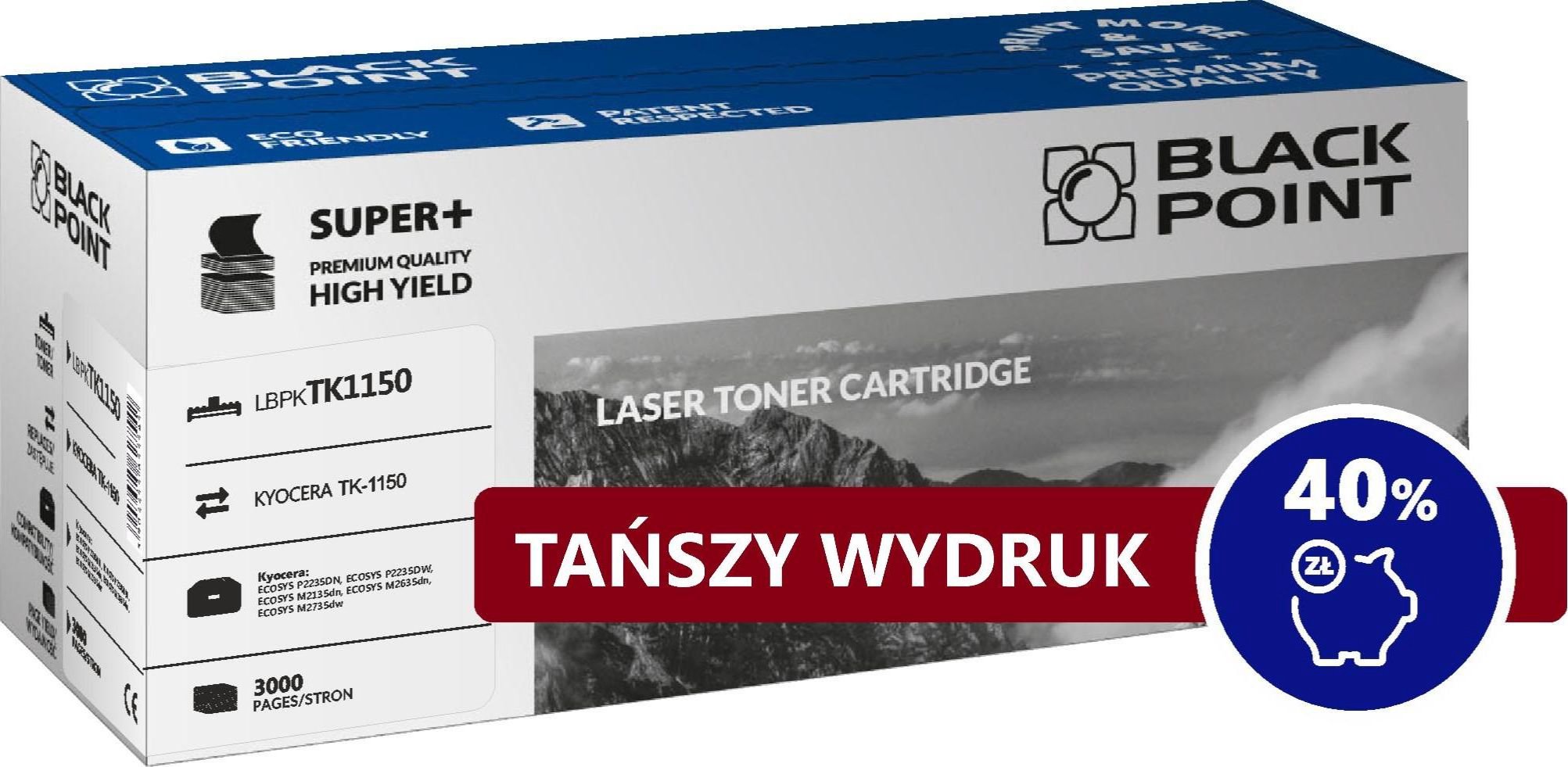 Toner Black Point LBPKTK1150 Black Replacement TK-1150 (BLKYOTK1150BCBW)