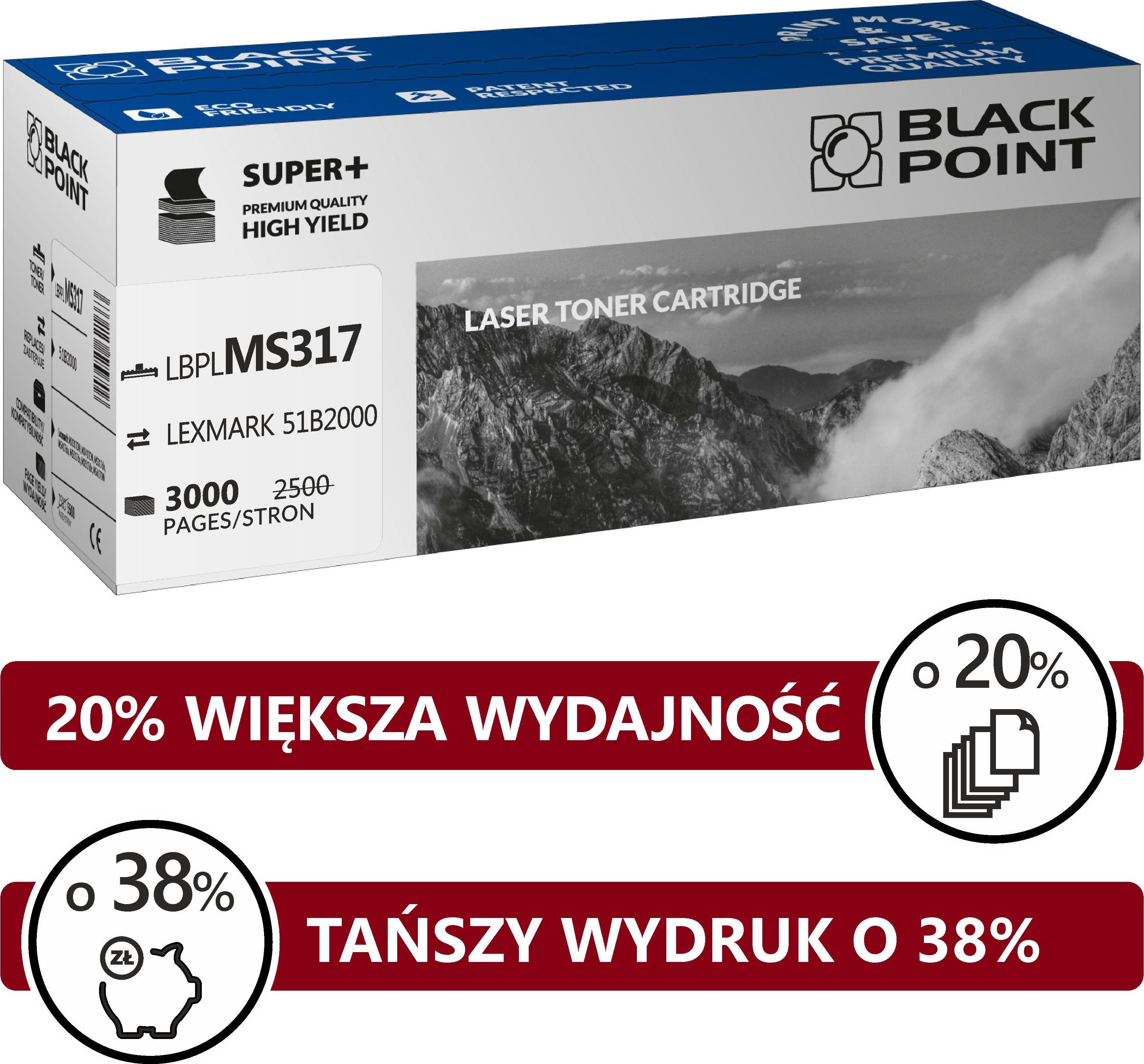 Toner Black Point LBPLMS317 Black Replacement 51B2000 (BLLMS317SBCBW)