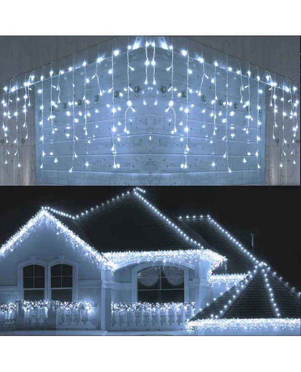 Kalėdų girliandos LED užuolaidos Icicle String Lighting lauko sodo gatvės apšvietimas