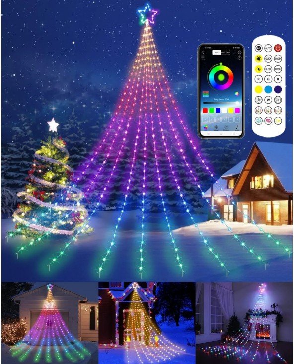 RGB Smart Kalėdų eglutės žibintai APP nuotolinio valdymo USB LED žibintai miegamajame Kalėdų dekoravimas