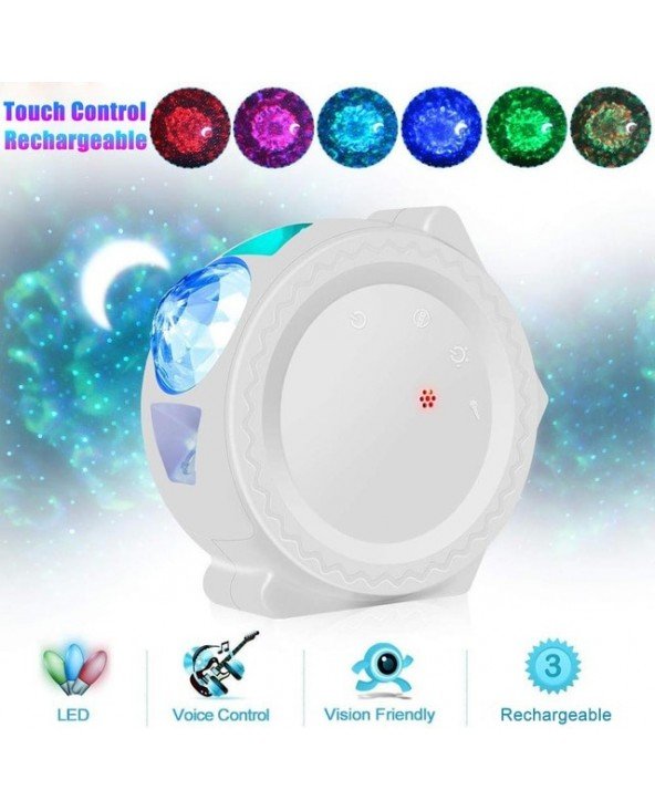 Išmanusis „Wi-Fi“ valdymas Stars Moon Projector Galaxy LED Light Maitinamas USB 6 Color Party Night Light