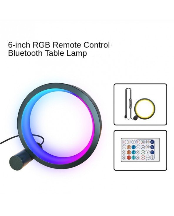 „Bluetooth“ žiedas nakties lemputė nuotolinio valdymo pultas RGB stalinė lempa