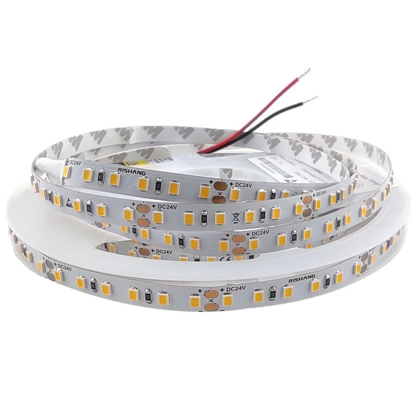 9.6W 3000K 24V LED juosta 120SMD 2835 IP65, 5m šiltai balta