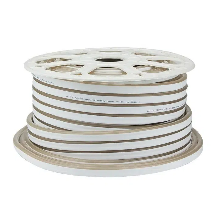 8.5W 2800K 230V LED juosta NEON FLEX IP65, 1m šiltai balta