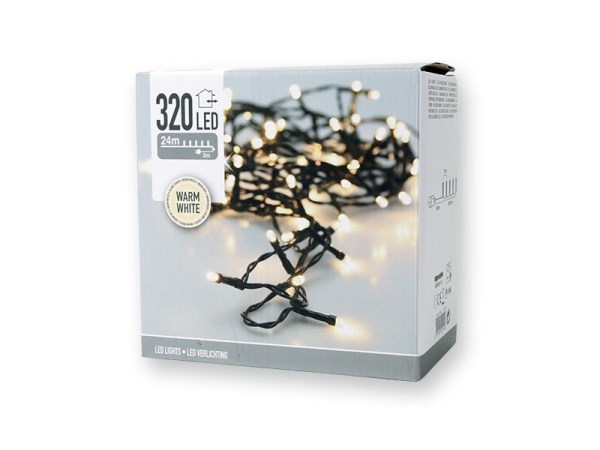 Elektrinė girlianda 320 LED 24 m baltos spalvos