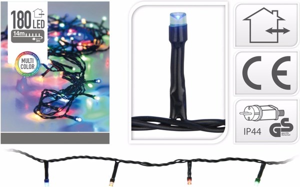 Kalėdinė girlianda 180 LED, 13,5 metrų, įvairiaspalvė
