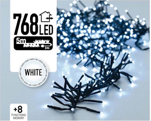 Girlianda elektrinė 768 LED 5 metrų balta