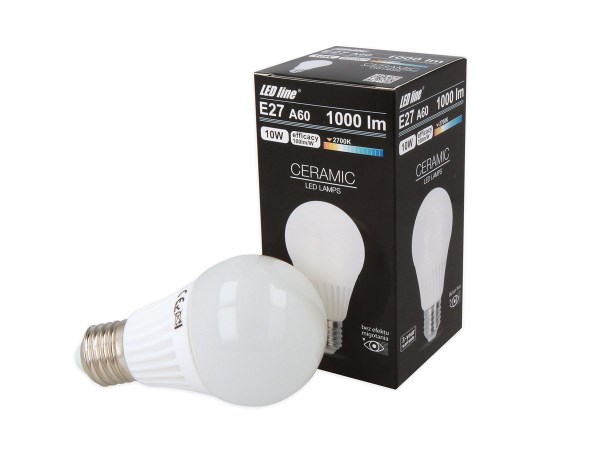 Lempa LED E27 10W A60 4000K 1000lm LEDline