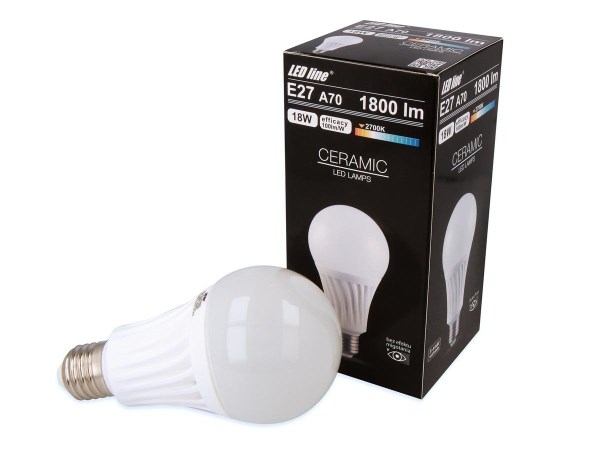 Lempa LED E27 18W A70 4000K 1800lm LEDline