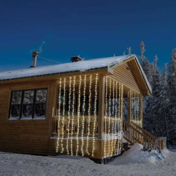 Elektrinė girlianda - varvekliai 240 LED 2 m, šiltai baltos spalvos