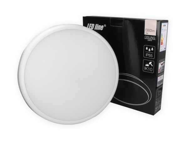 Šviestuvas LED PLAFOND LUNAR 16W su judesio davikliu 4000K IP65 LEDline