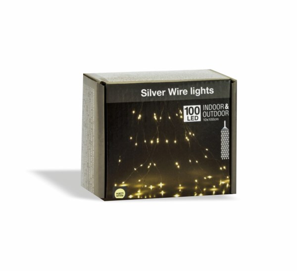 Elektrinė girlianda 100 LED 10 x 100 cm, šiltai baltos spalvos