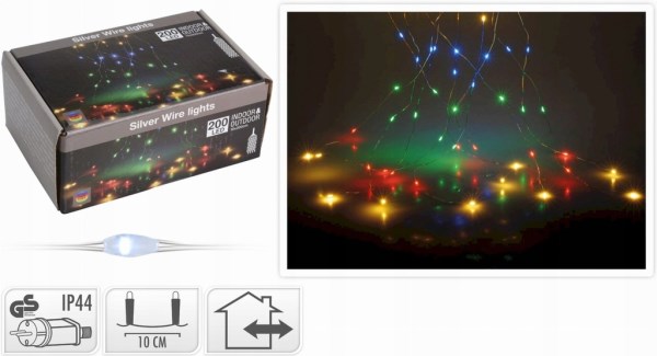 Elektrinė girlianda 200 LED 10 x 200 cm, Multi Color