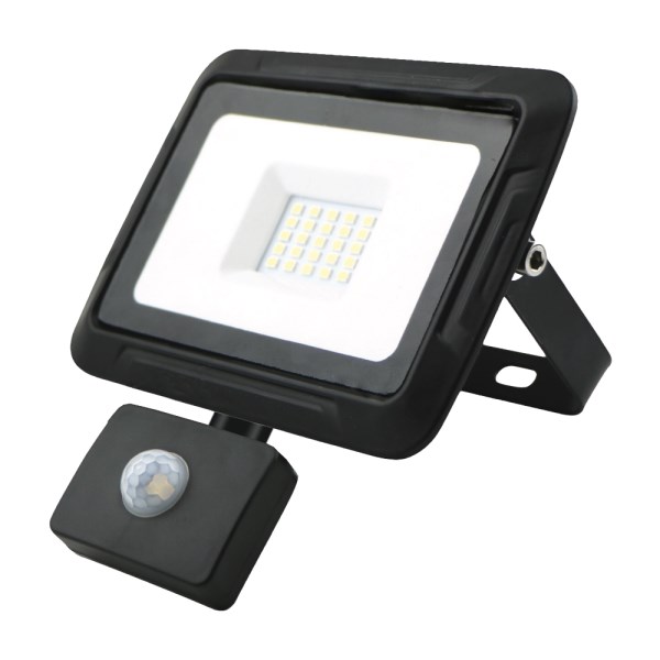 LED prožektorius su judesio davikliu 20W, 4000K, IP65, 80lm/W