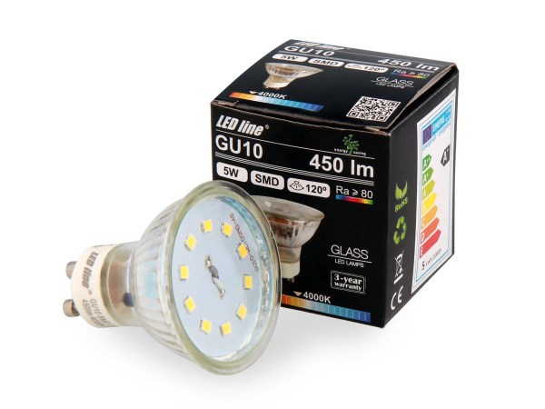 Lempa LED GU10 5W 4000K 450lm LEDline