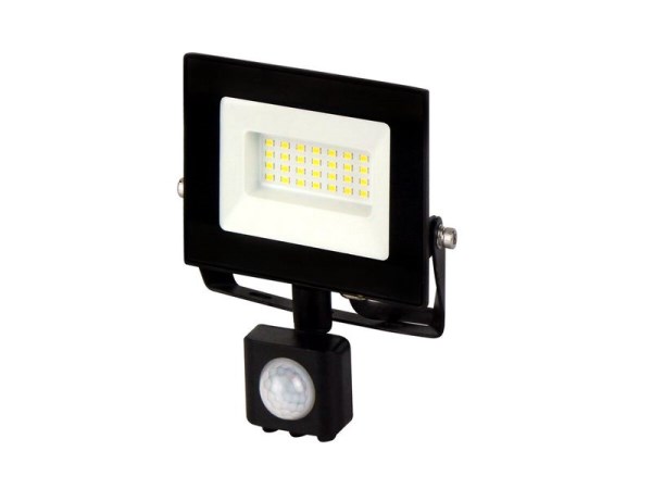 Lauko šviestuvas su judesio davikliu LED 20W neutraliai balta 230Vac, 2000lm, IP44, juodas, LUMINO, LED LINE