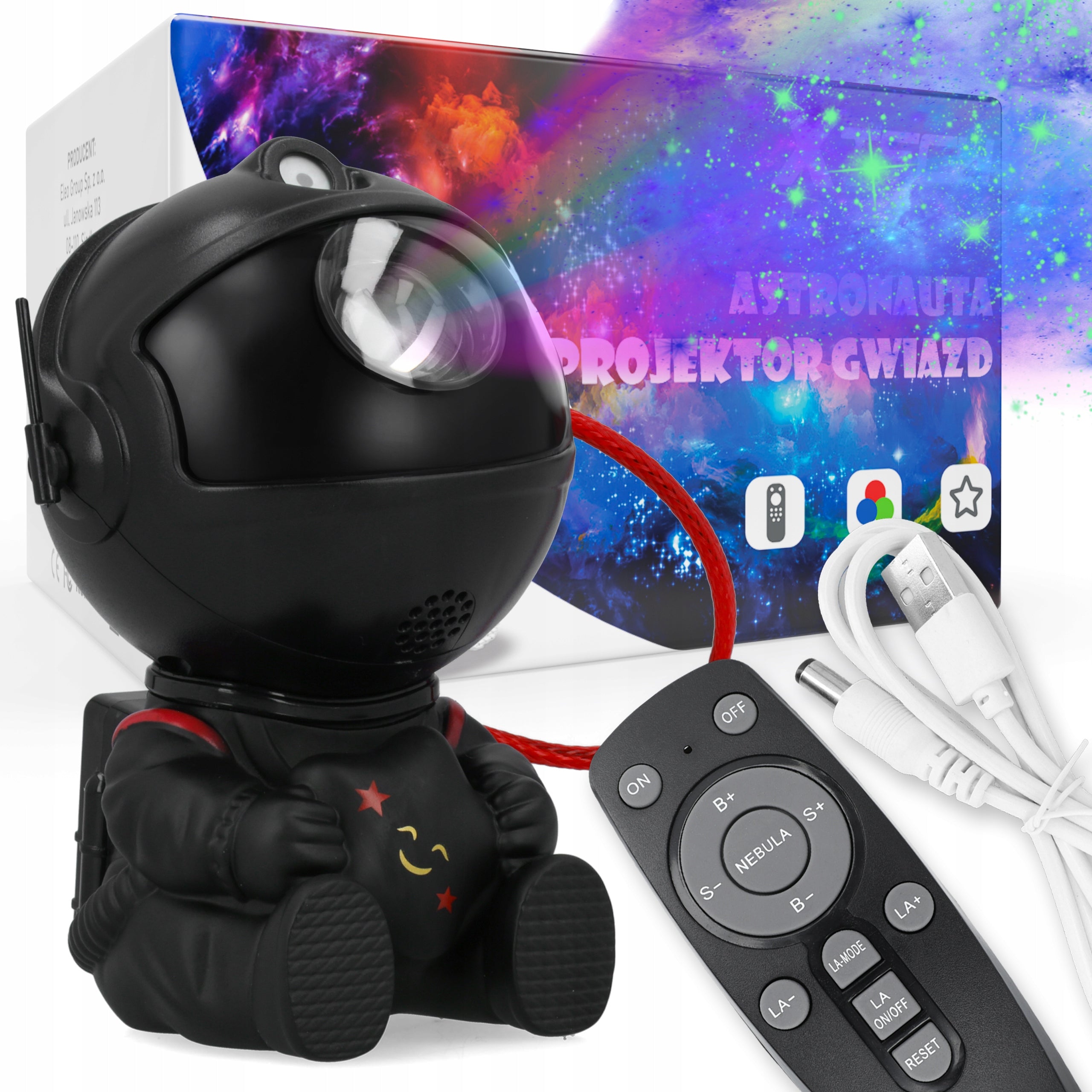 Astronautų žvaigždžių projektorius – naktinė šviesa vaikams