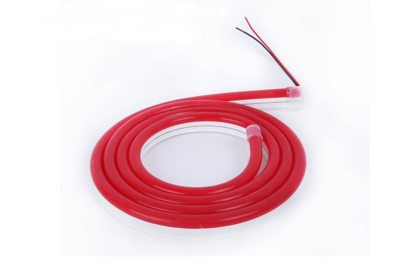 LED juosta NEON FLEX 24Vdc, 7.2W/m, 120LED/m, raudona, 6x12mm, 5m ritė, IP67
