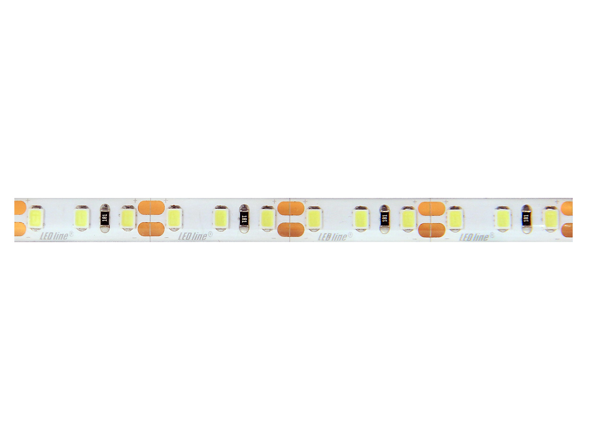 LED juosta 12V 9.6W/m hermetiška IP65, 120LED/m SMD2835, šiltai balta 2700K 100lm/W, LED LINE
