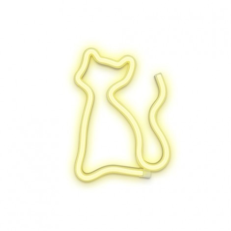LED NEON dekoracija KATĖ, šiltai balta, 5V USB/3xAA