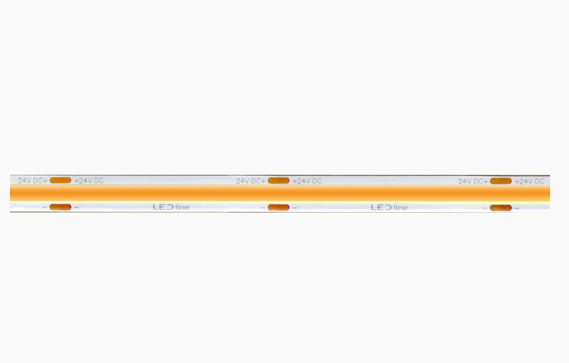 LED juosta 24Vdc, 8W/m, COB 320LED/m, 800lm, šaltai balta 6500K, IP66 hermetiška, 180°, LED LINE