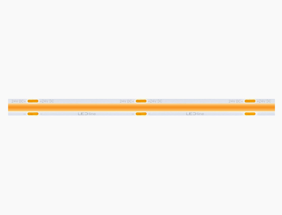LED juosta 24Vdc, 11W/m, COB 480LED/m, 1100lm, šaltai balta 6500K, IP20, 180°, LED LINE